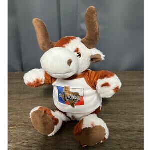 Zoovenir Texas Longhorn Steer White & Brown Plush Stuffed Animal Toy